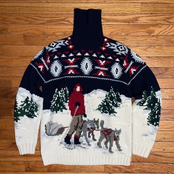 Ralph Lauren Sweaters - Ralph Lauren Navy and Cream Turtleneck Sweater